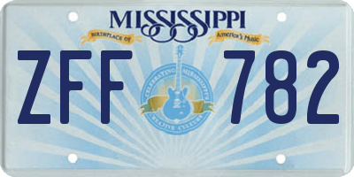 MS license plate ZFF782