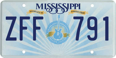 MS license plate ZFF791