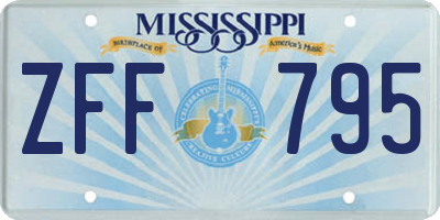 MS license plate ZFF795