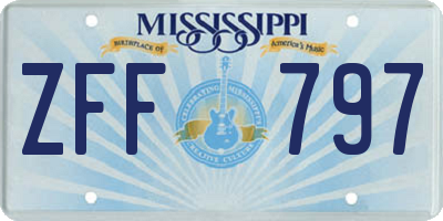 MS license plate ZFF797