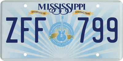 MS license plate ZFF799