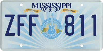 MS license plate ZFF811