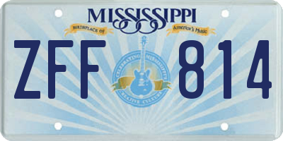 MS license plate ZFF814