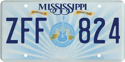 MS license plate ZFF824