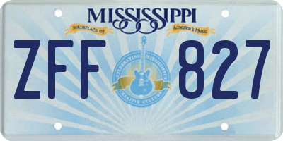 MS license plate ZFF827