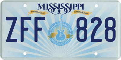 MS license plate ZFF828