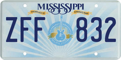 MS license plate ZFF832