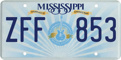 MS license plate ZFF853