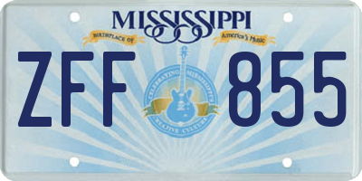 MS license plate ZFF855