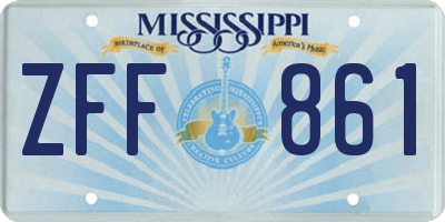 MS license plate ZFF861