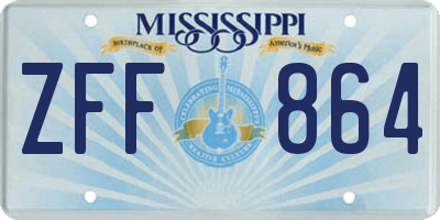 MS license plate ZFF864