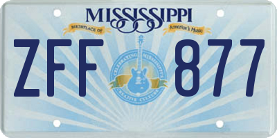 MS license plate ZFF877