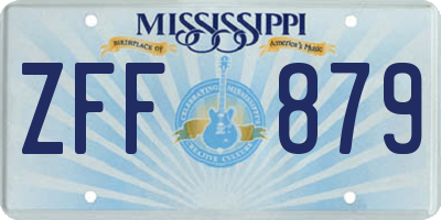MS license plate ZFF879