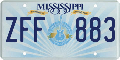 MS license plate ZFF883