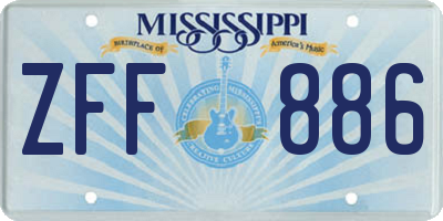 MS license plate ZFF886