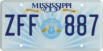 MS license plate ZFF887