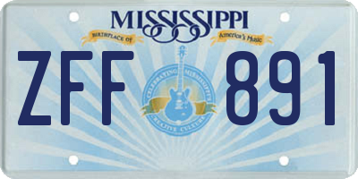 MS license plate ZFF891