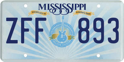 MS license plate ZFF893