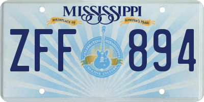MS license plate ZFF894