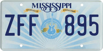 MS license plate ZFF895