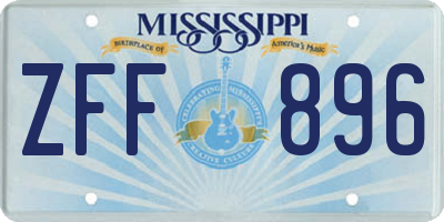 MS license plate ZFF896