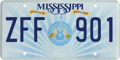 MS license plate ZFF901