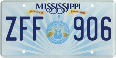 MS license plate ZFF906