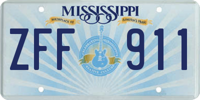 MS license plate ZFF911