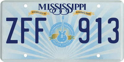 MS license plate ZFF913