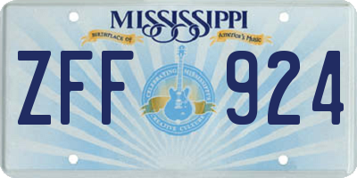 MS license plate ZFF924