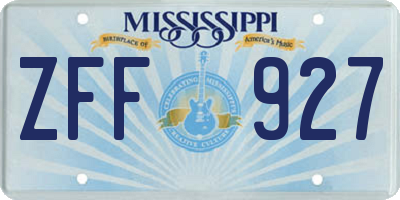 MS license plate ZFF927