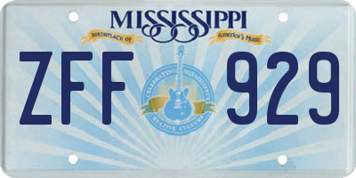 MS license plate ZFF929
