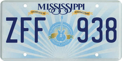 MS license plate ZFF938