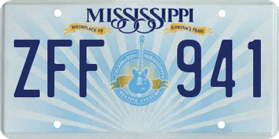 MS license plate ZFF941