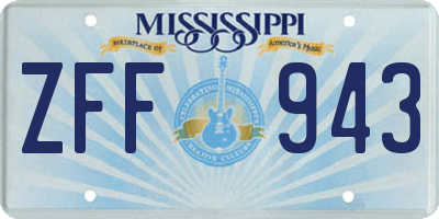 MS license plate ZFF943