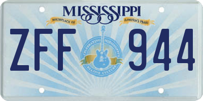 MS license plate ZFF944
