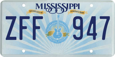 MS license plate ZFF947