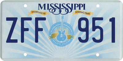 MS license plate ZFF951