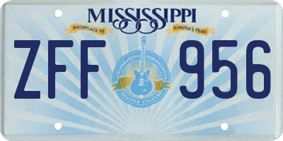 MS license plate ZFF956