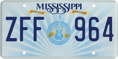 MS license plate ZFF964
