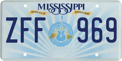 MS license plate ZFF969