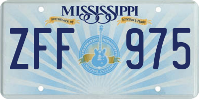 MS license plate ZFF975