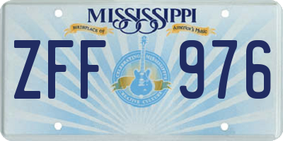 MS license plate ZFF976