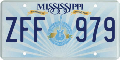 MS license plate ZFF979