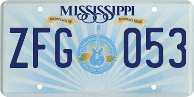 MS license plate ZFG053