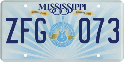 MS license plate ZFG073
