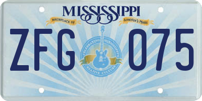 MS license plate ZFG075