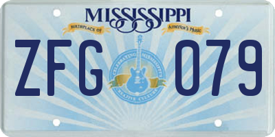 MS license plate ZFG079