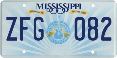 MS license plate ZFG082