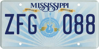 MS license plate ZFG088